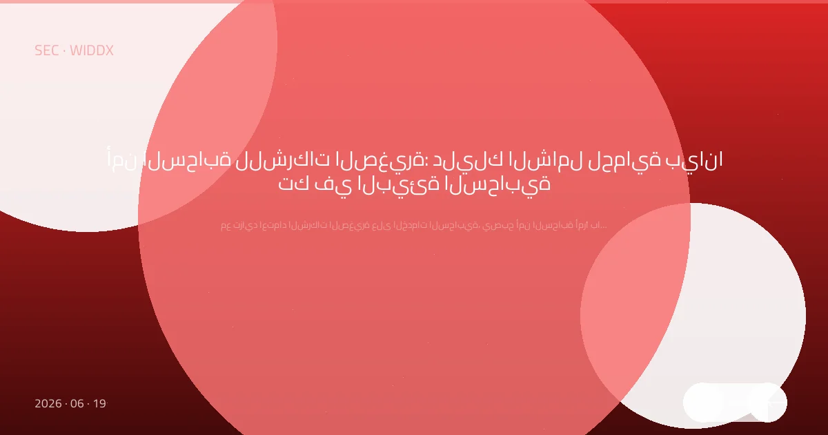 أمن السحابة للشركات الصغيرة: دليلك الشامل لحماية بياناتك في البيئة السحابية